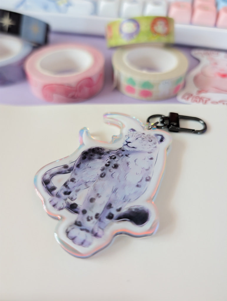 Snow Leopard Keychain