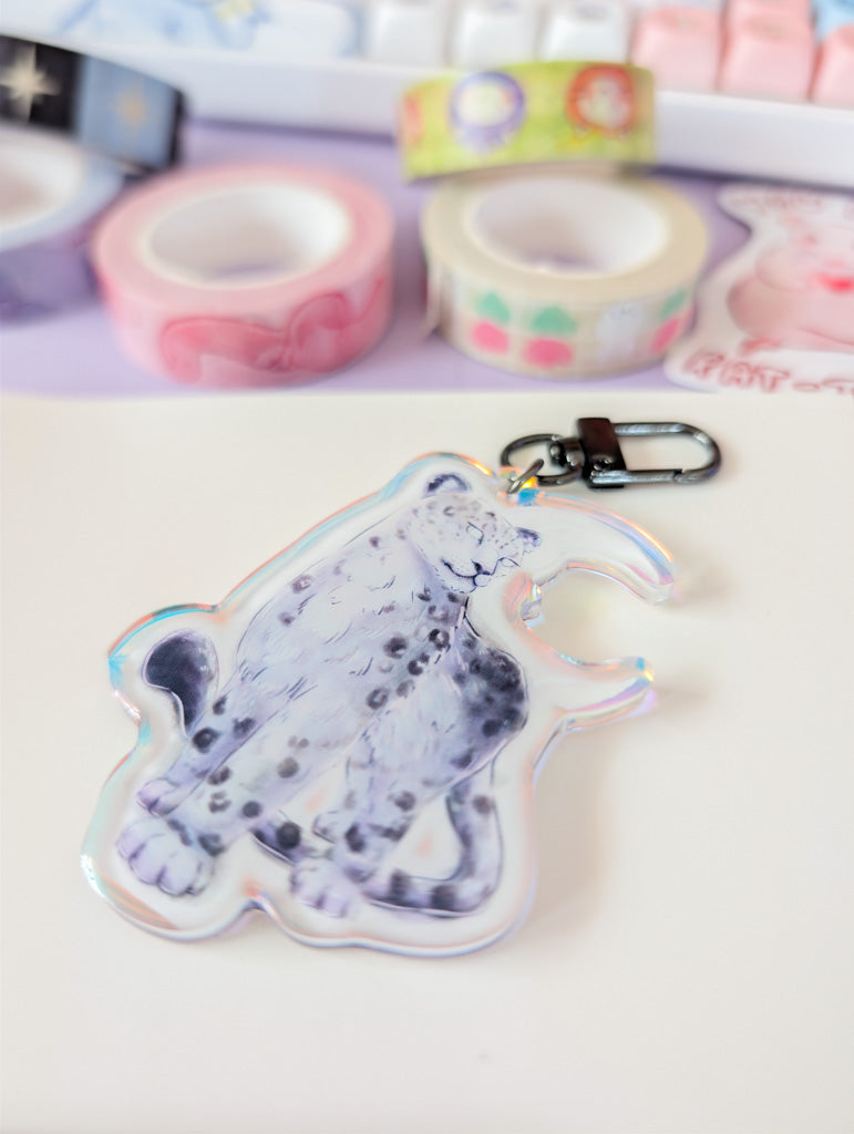 Snow Leopard Keychain