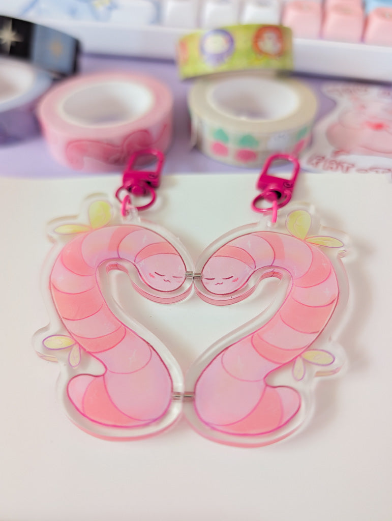 Magnetic Love Worms Keychains