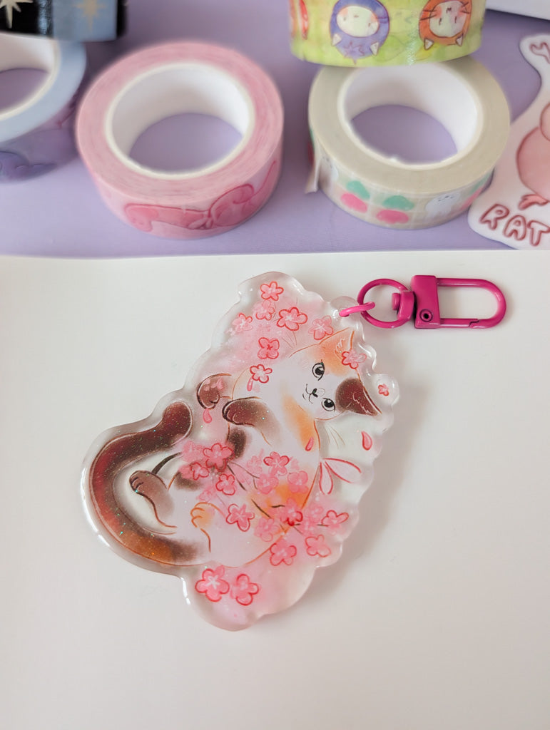 Fairy Cat Glitter Keychain
