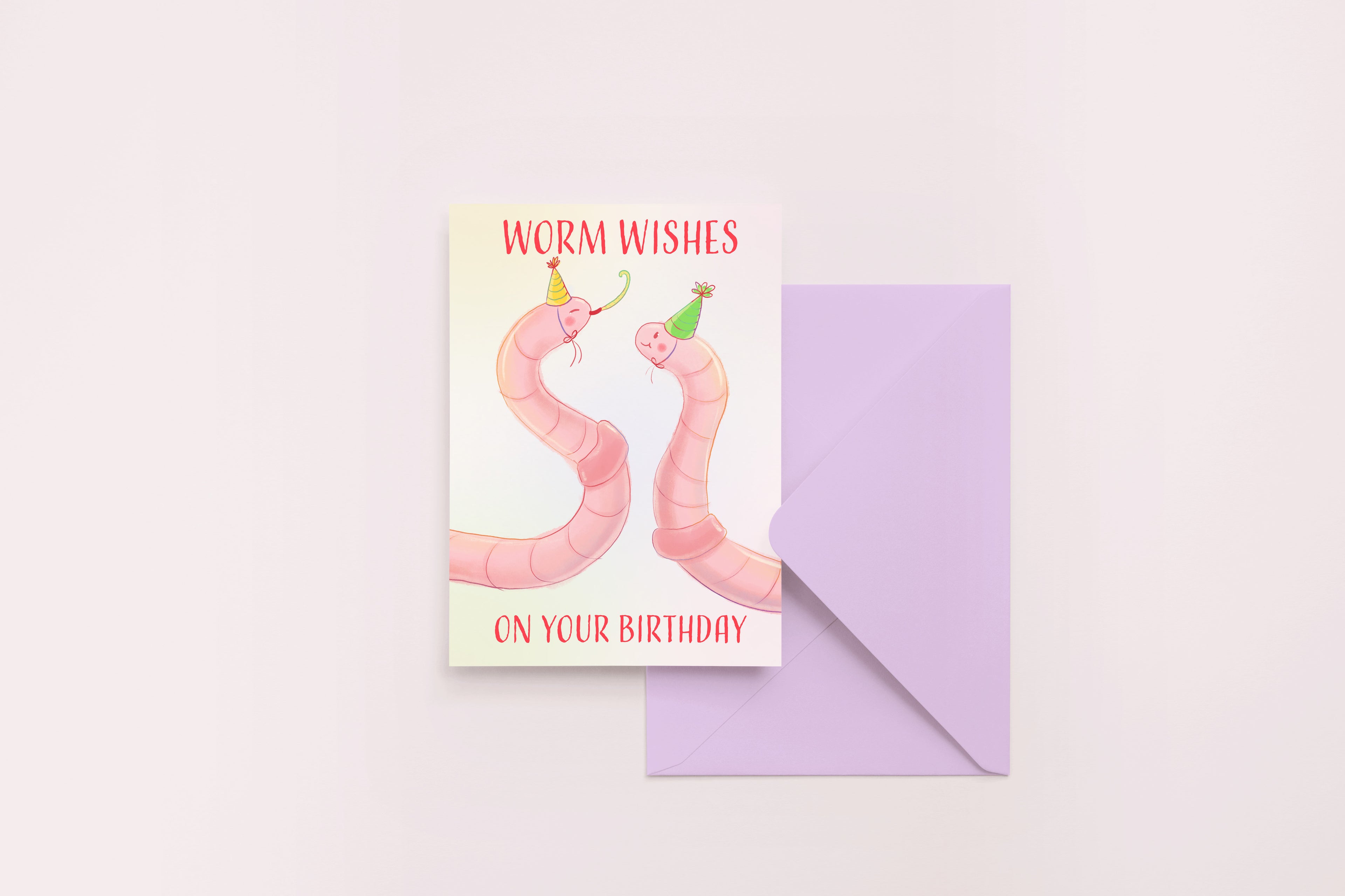 WORM Wishes Birthday A6 Greeting Card